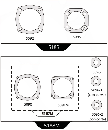 JUEGO JUNTAS COMPR.94MM 1114/1518/1620