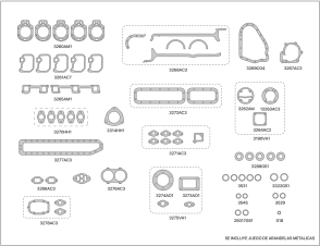 JUEGO JUNTAS MOTOR OM 355/A 5 CIL.
