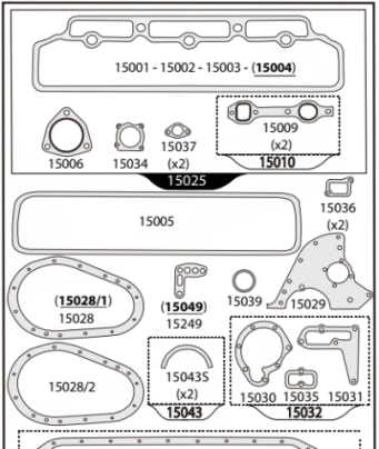 JUEGO JUNTAS MOTOR L-1620 ECOL.